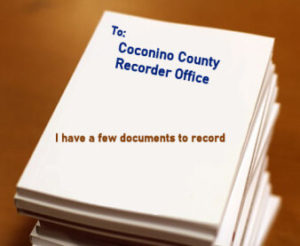 Coconino County Recorder Office receiving Arizona Quitclaim Deed to be recorded